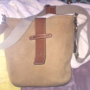 Beautiful Italian suede bucket tote crossbody